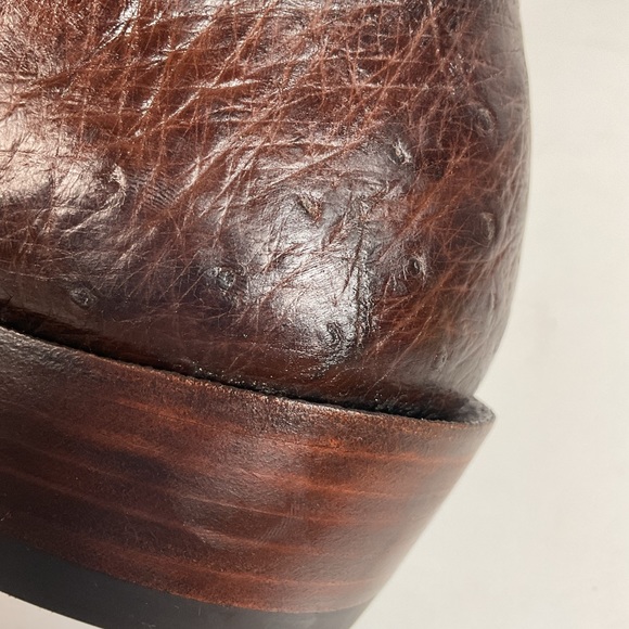 Rios Of Mercedes Tobacco Brown Ostrich Cowboy Boots Men’s 8.5 B | Women’s 9.5 - Picture 15 of 16